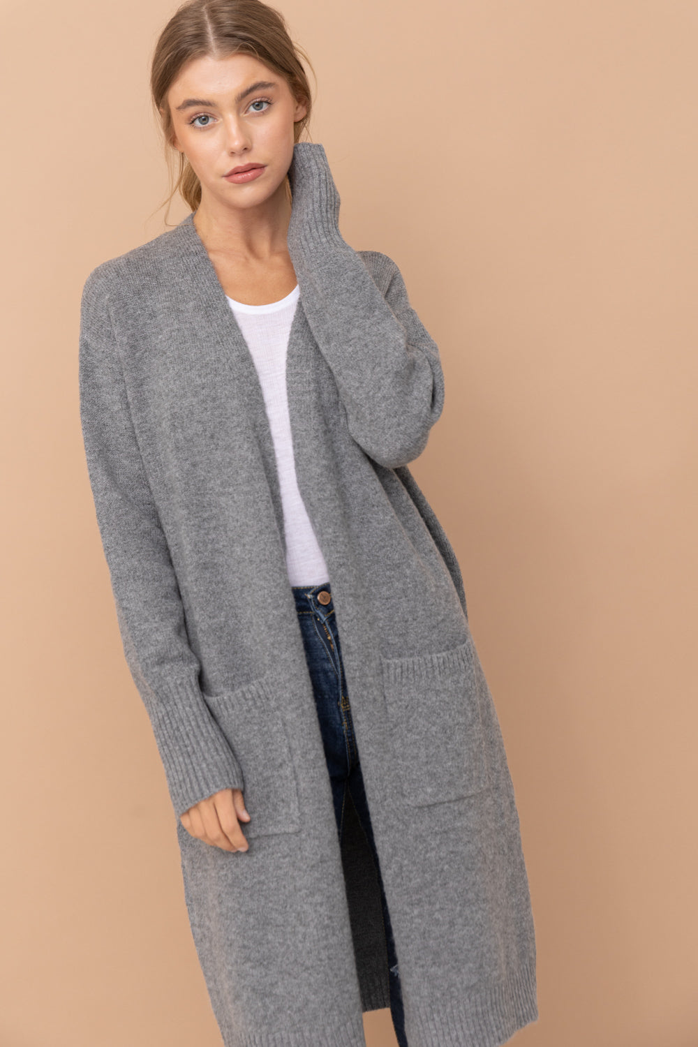 Long zip up online cardigan womens